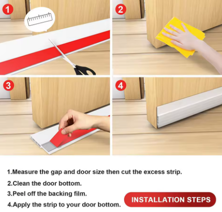 Under Door Draft Stopper Sweep for Exterior Interior Bottom Doors