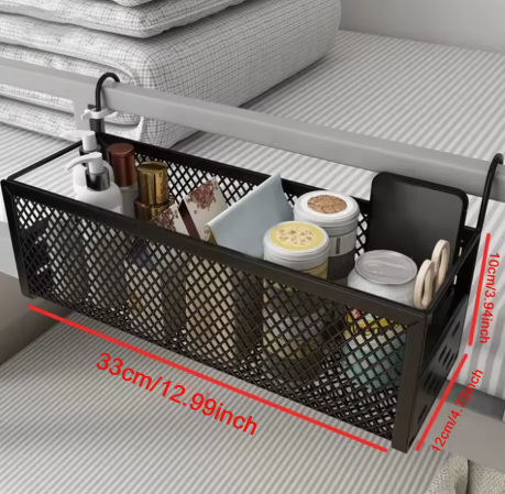 Metal Mesh Hanging Storage Basket Versatile Shelf Rack for Bedroom