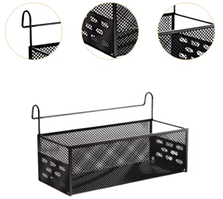 Metal Mesh Hanging Storage Basket Versatile Shelf Rack for Bedroom